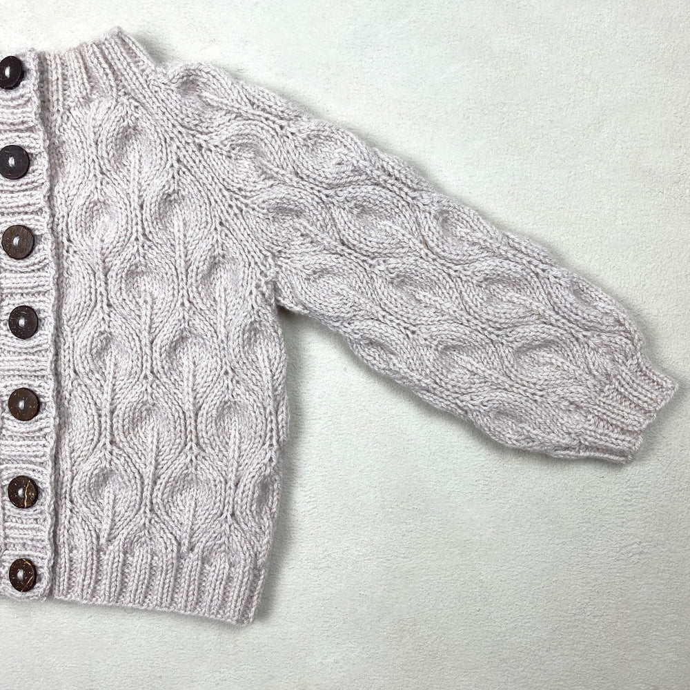 Organic Merino Baby Cardigan - Olive/Anthracite Melange main image 0