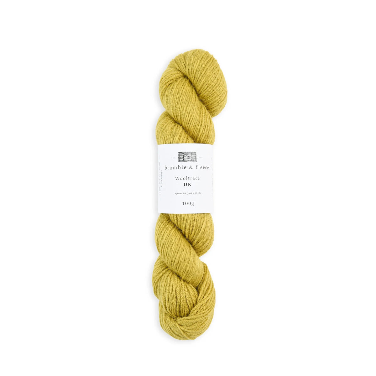 Bramble & Fleece Wooltrace DK skeins showing the twelve solid shades