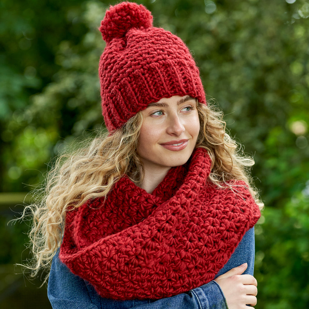 Ruby Crochet Hat and Cowl Crochet Pattern (FREE PDF download)