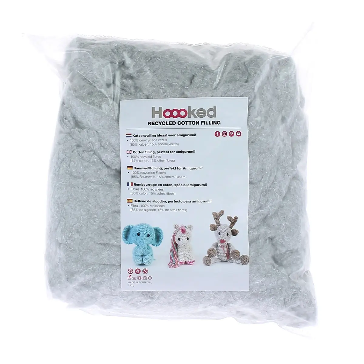 Hoooked - 100% Recycled Fluffy Cotton Toy Filling - Stuffing 250g