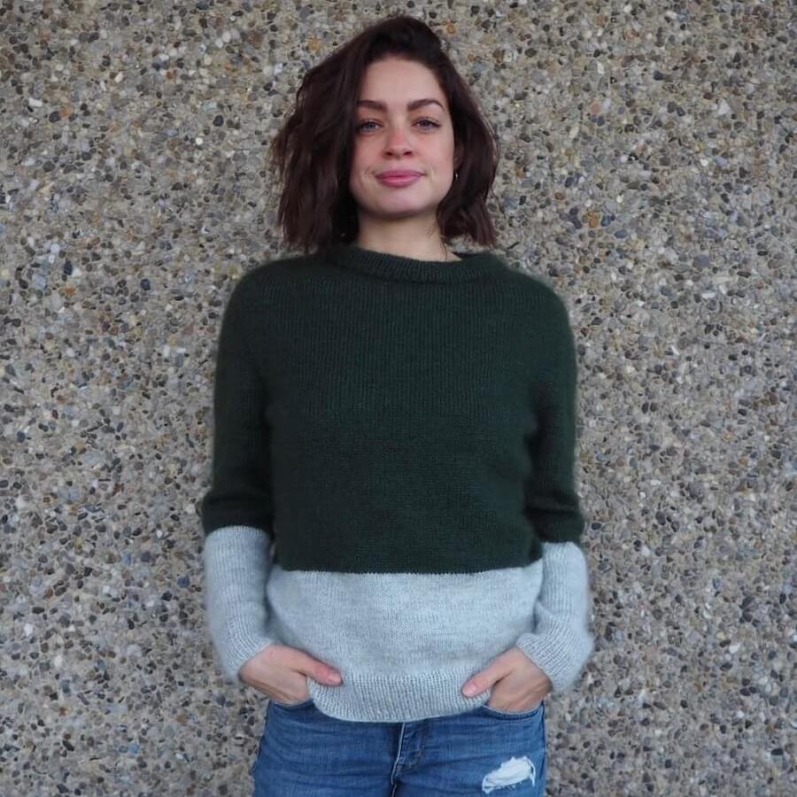 Pull contrasté PetiteKnit - Modèle de tricot