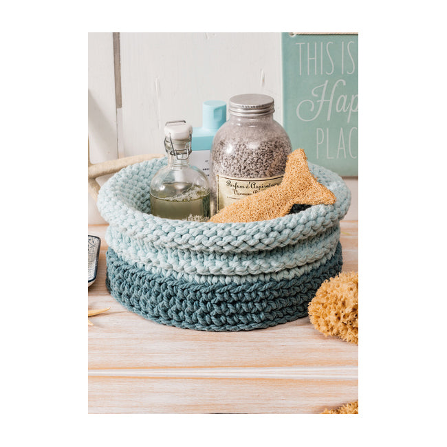 Blue Basket Crochet & Knit Pattern (PDF Download)