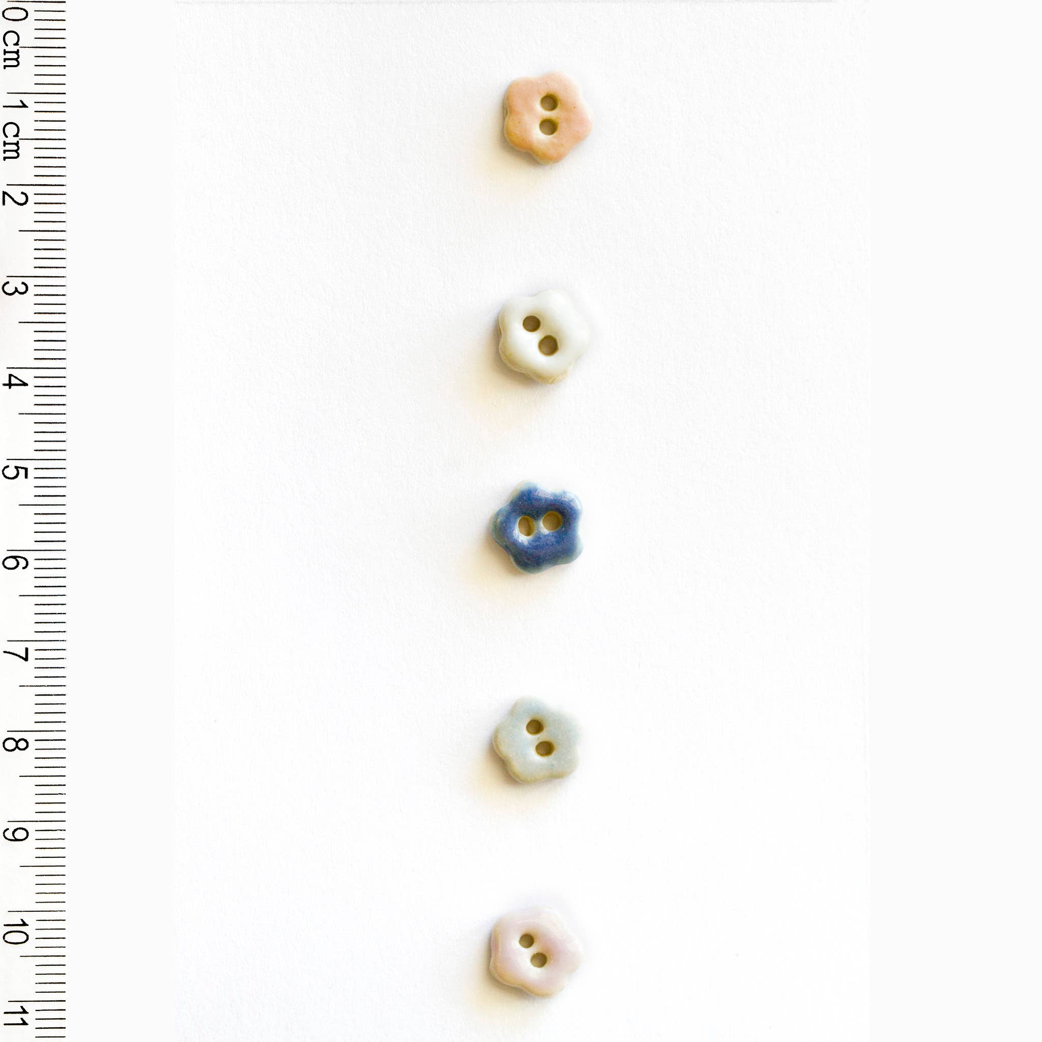 Incomparable Buttons - 5 Tiny Pastel Flower Buttons
