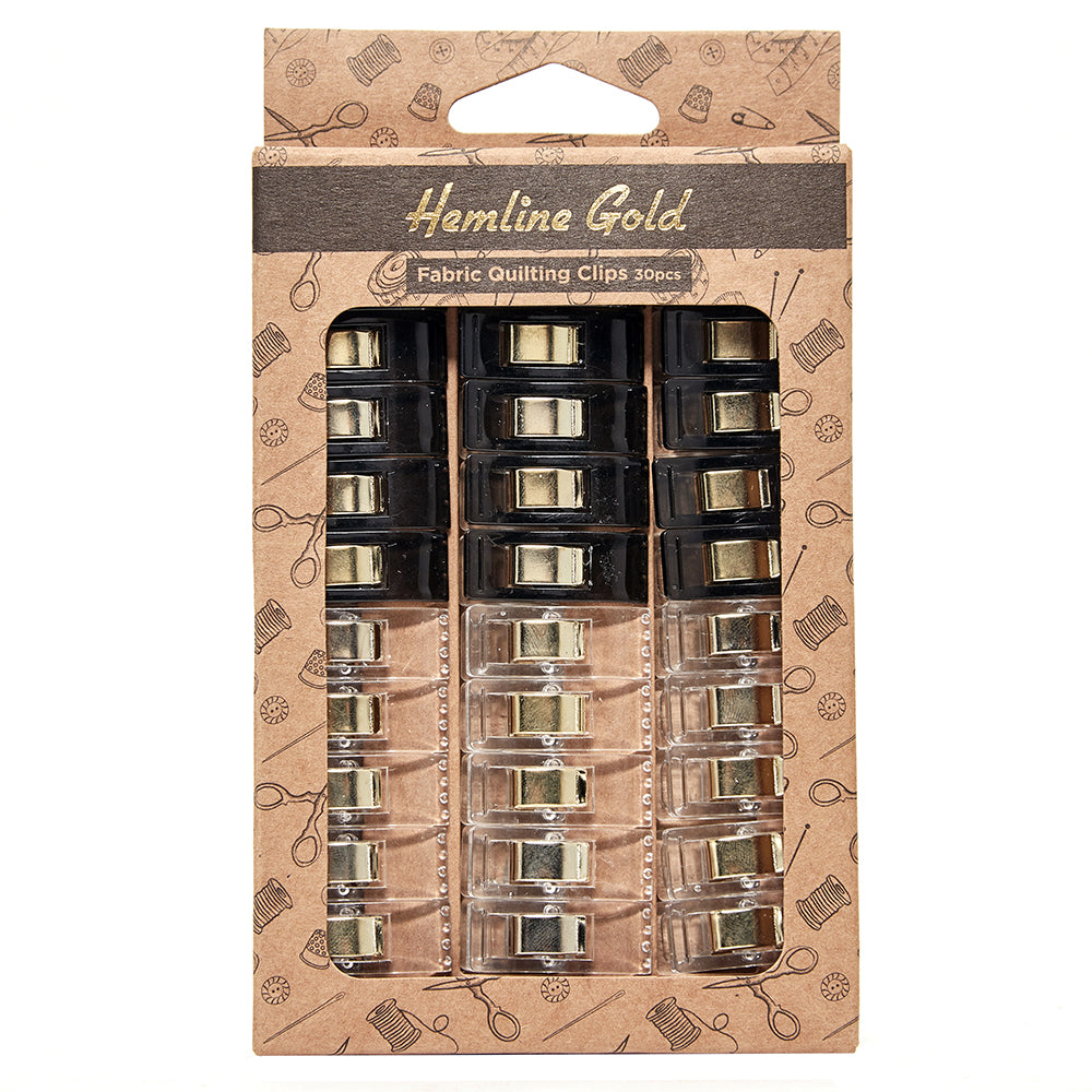 Hemline Gold Small Quilters Clips - 30 Pieces