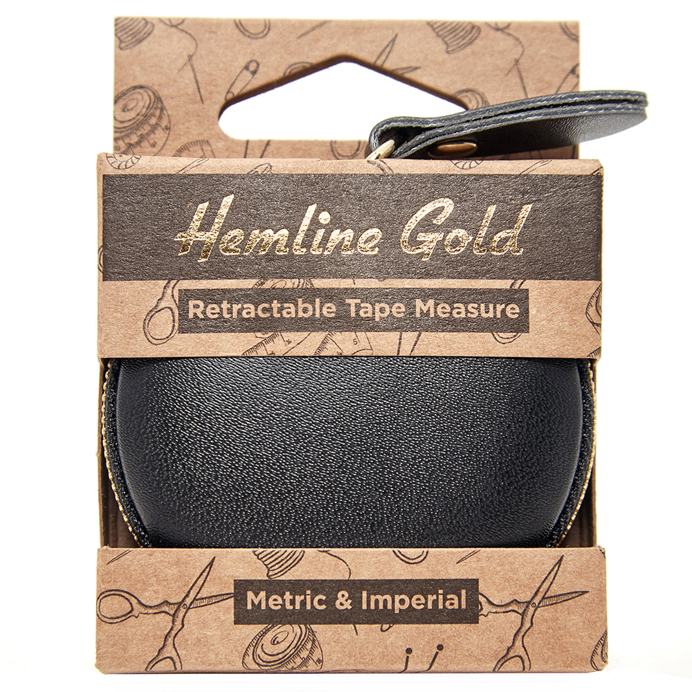 Hemline Gold Retractable Tape Measure - 150cm long