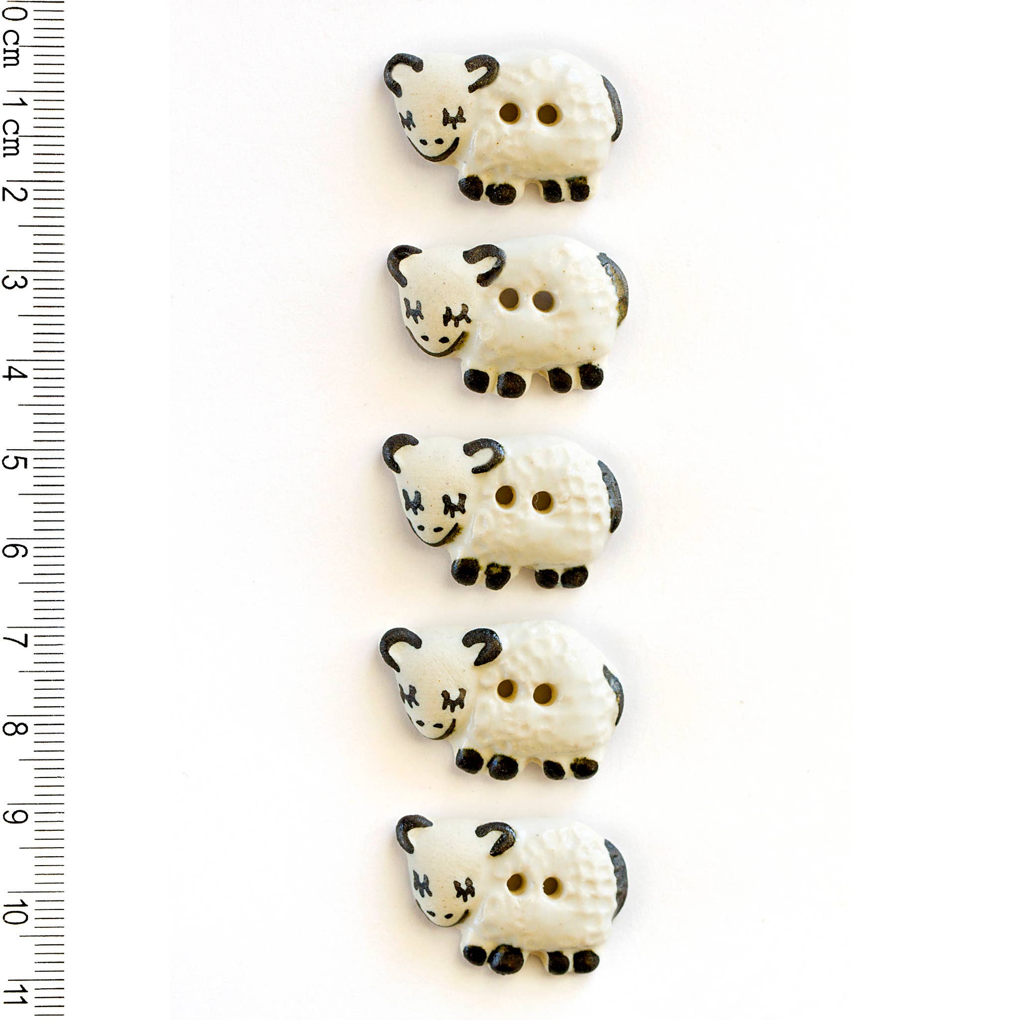 Incomparable Buttons - 5 Smiley Sheep Buttons