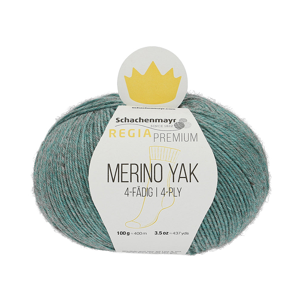 Regia Premium Merino Yak yarn ball in colour mineral blue 7518