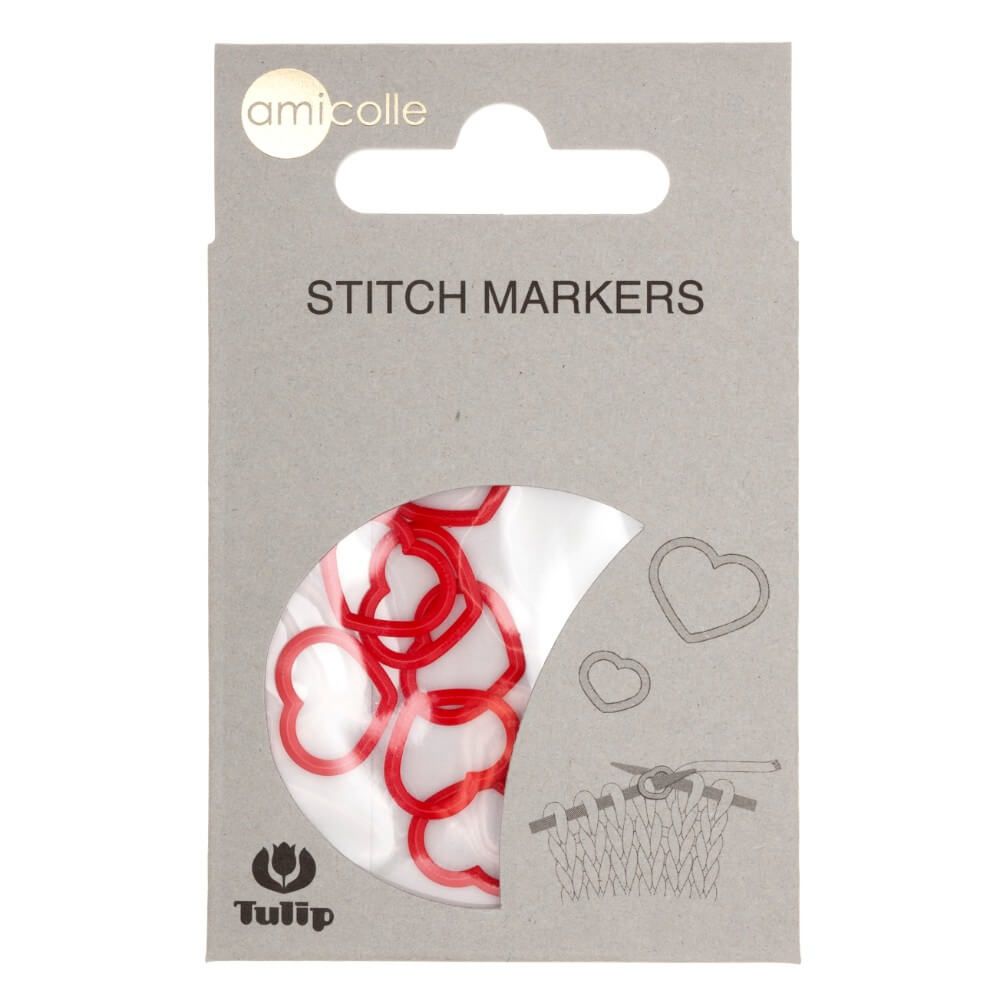 Tulip Red Heart Stitch Markers L