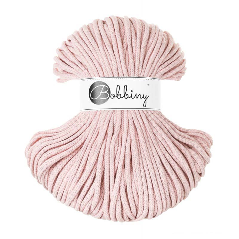 Bobbiny 5mm Permium Braided Cord in Pastel Pink