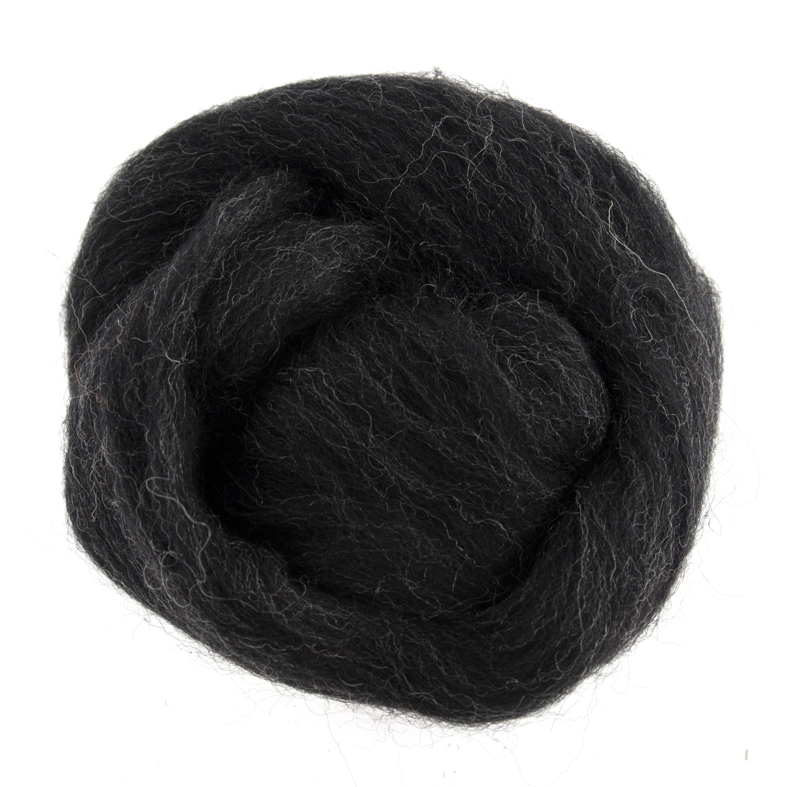 Natural Wool Roving: 10g: Black Natural Wool Roving: 10g: Black