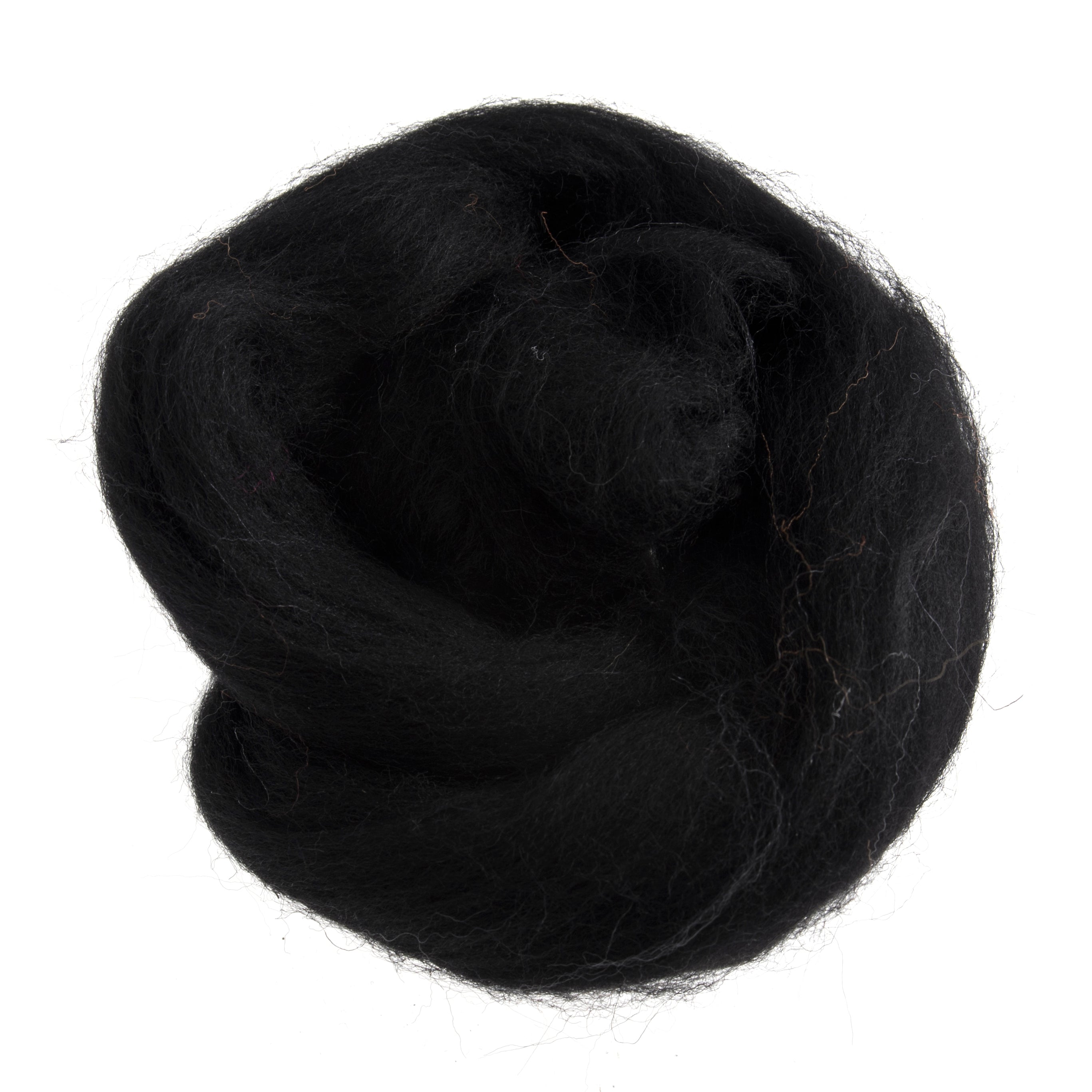 Natural Wool Roving: 10g: Black Natural Wool Roving: 10g: Black