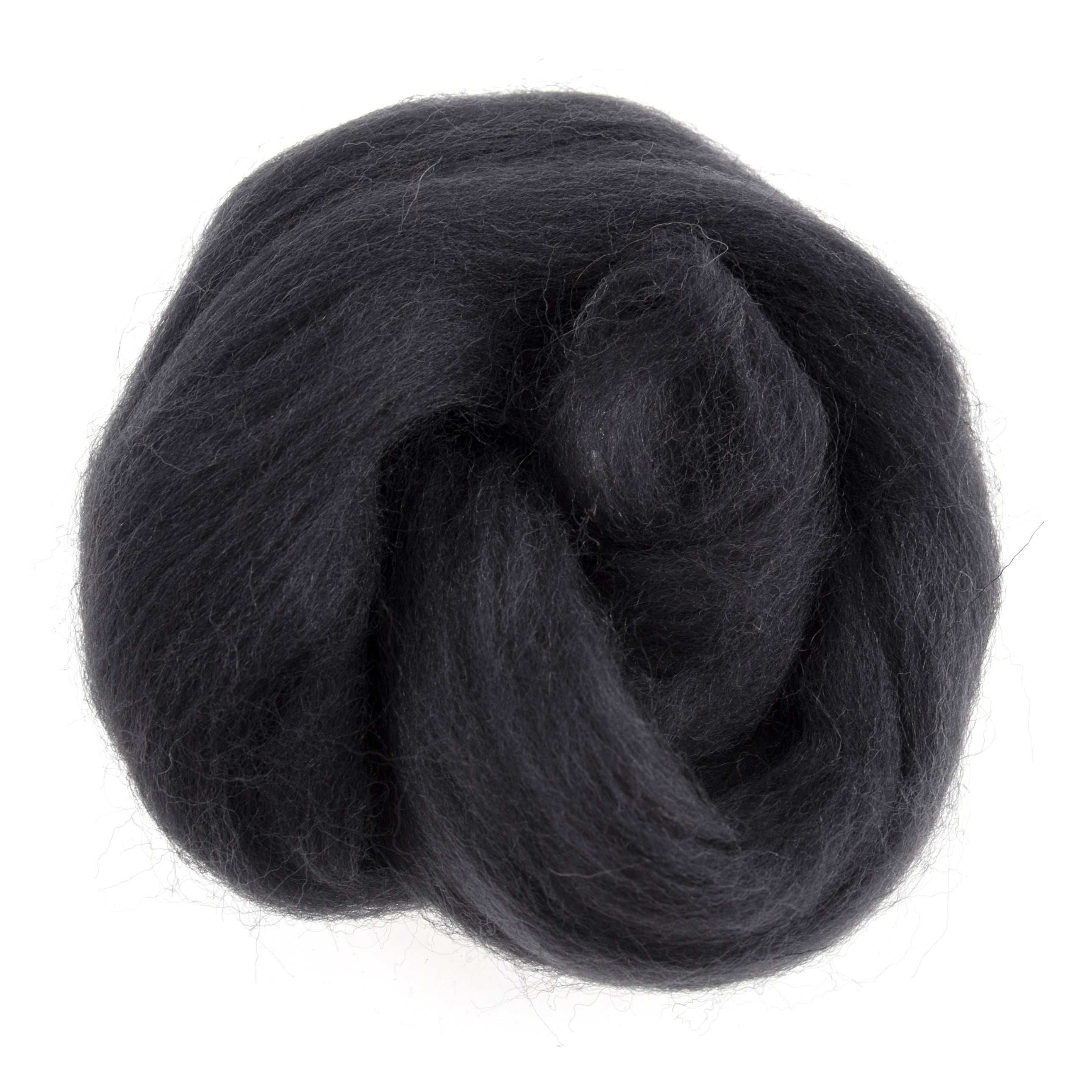 Natural Wool Roving: 10g: Black Natural Wool Roving: 10g: Black