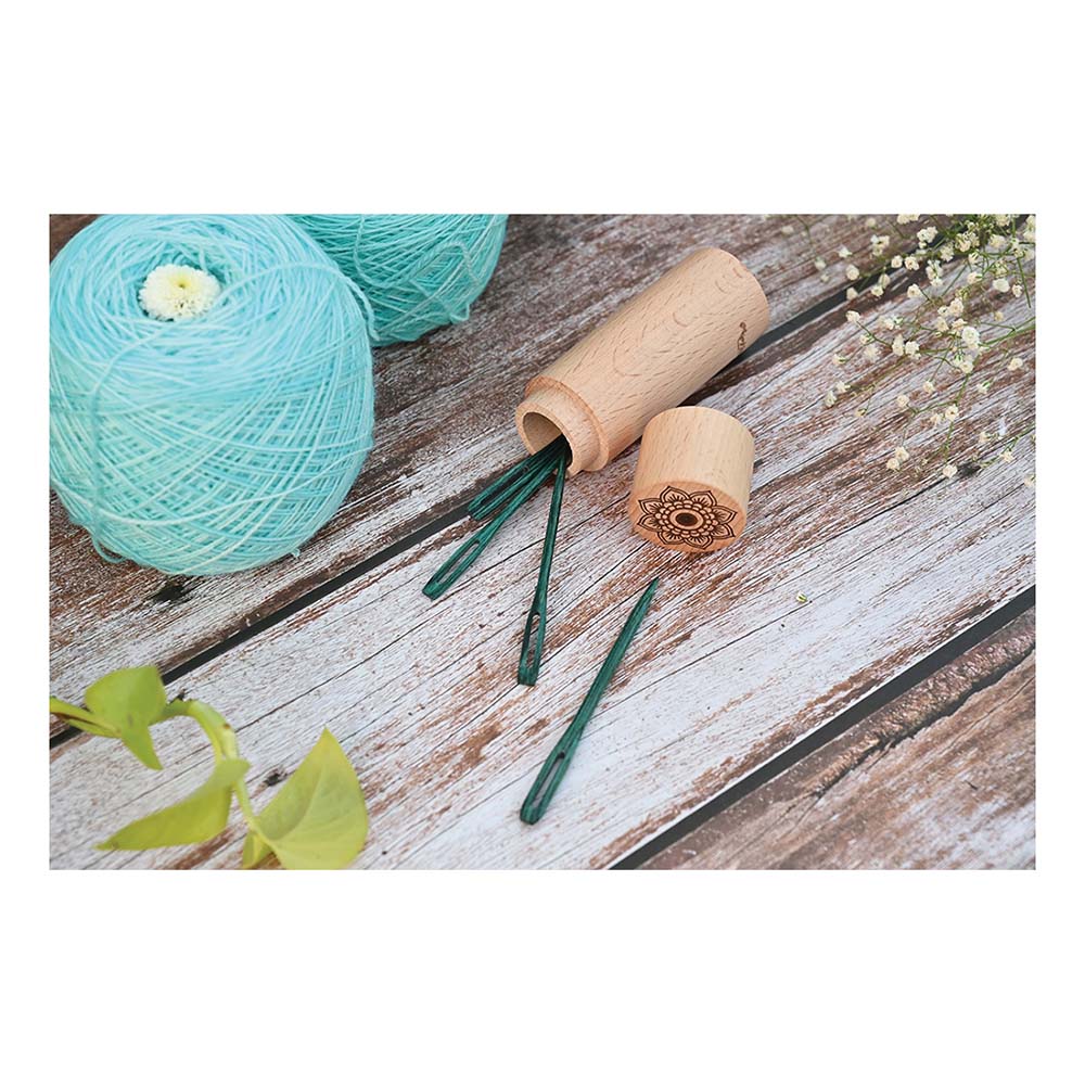 KnitPro Wooden Darning Needles with Beech Wood Container - The Mindful Collection
