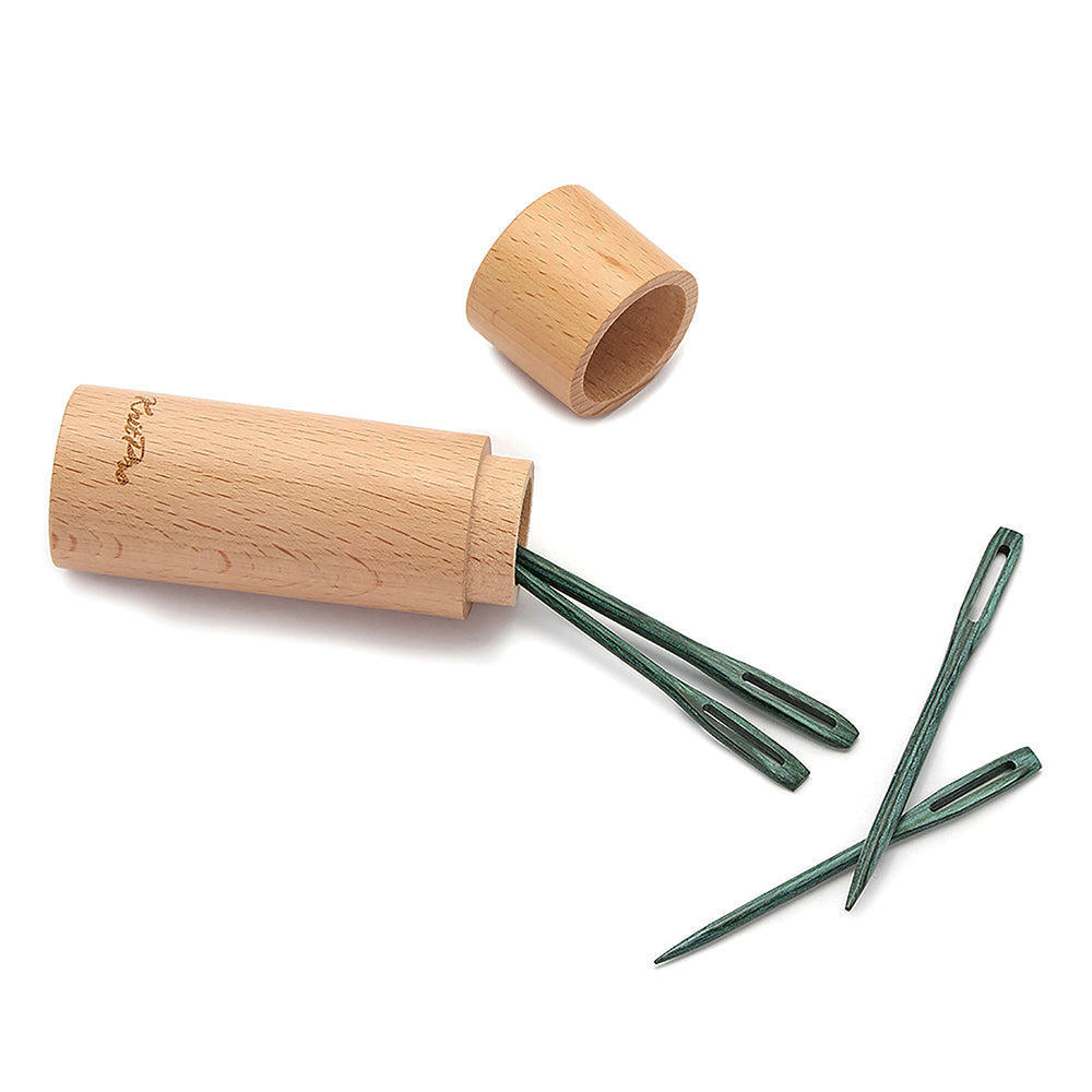 KnitPro Wooden Darning Needles with Beech Wood Container - The Mindful Collection