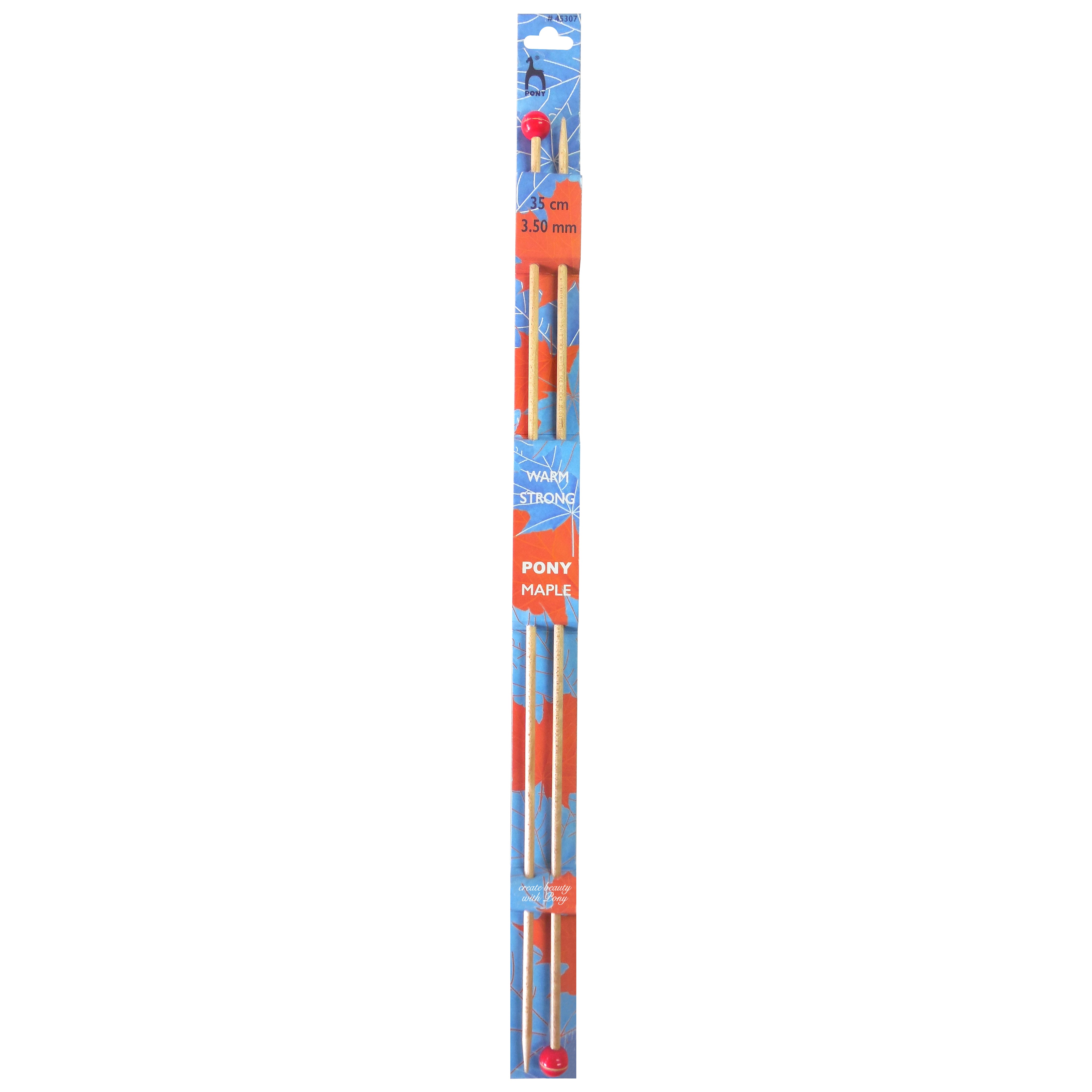 Pony Single Point Knitting Needles - Maple - 35cm