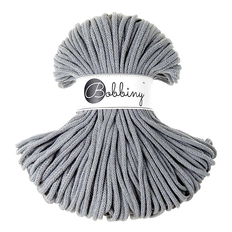 Bobbiny 5mm Permium Braided Cord in Steel