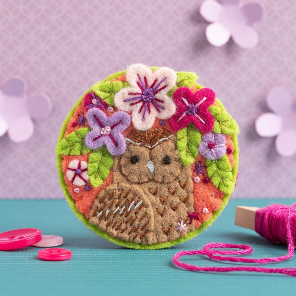 Tawny Owl Felt Craft Brooch Kit