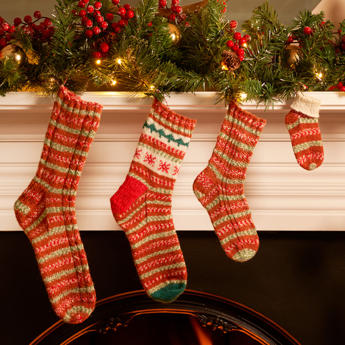 WYS Rudy - Textured Knitted Christmas Sock Pattern (PDF Download)