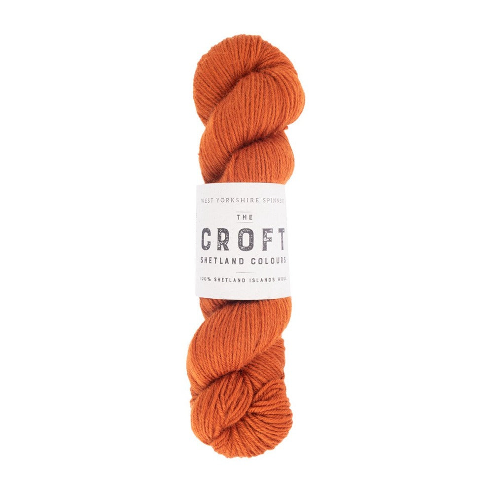 WYS West Yorkshire Spinners The Croft Shetland DK hank or skein in orange shade colour challister 1019