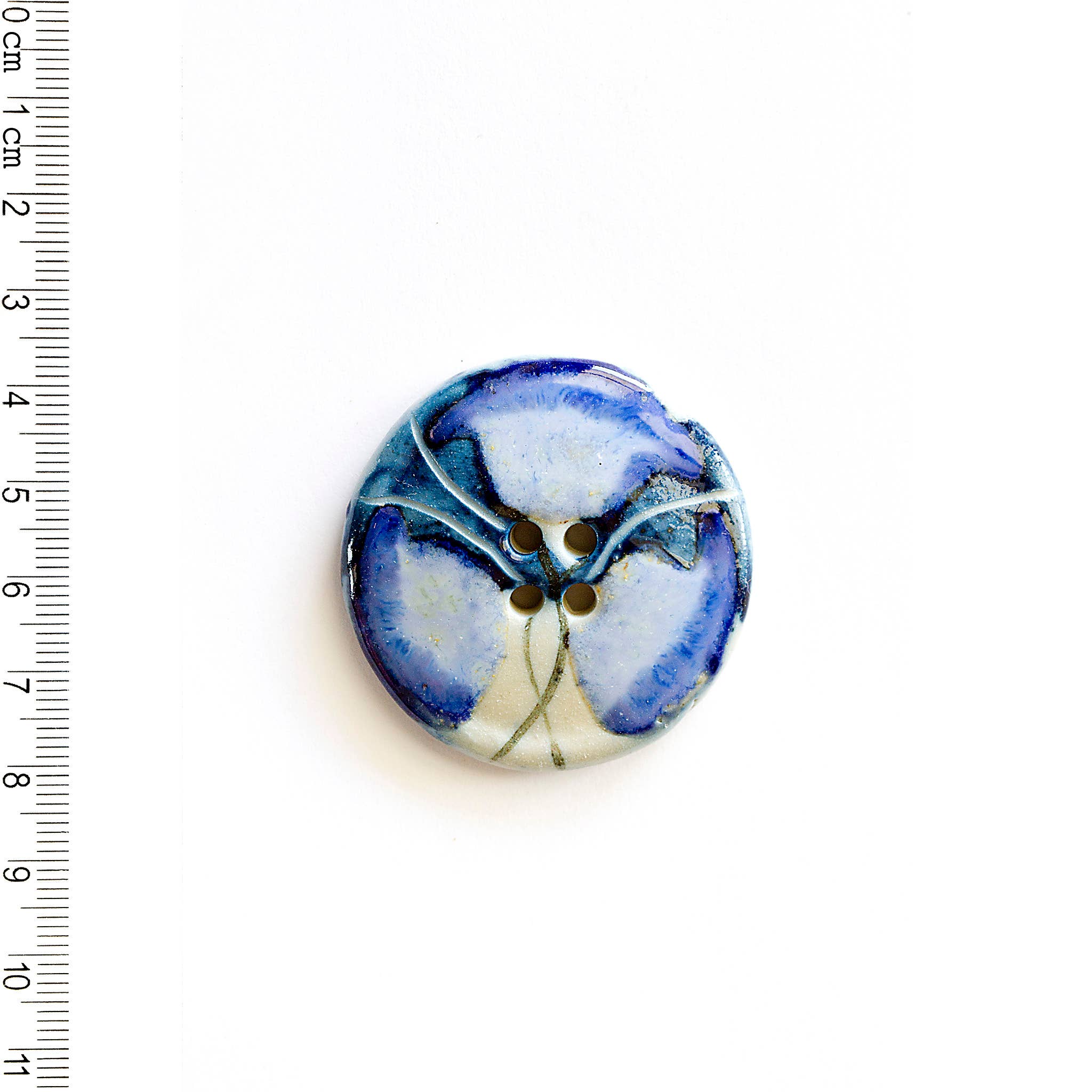 Incomparable Buttons - X-Large Blue Floral Button